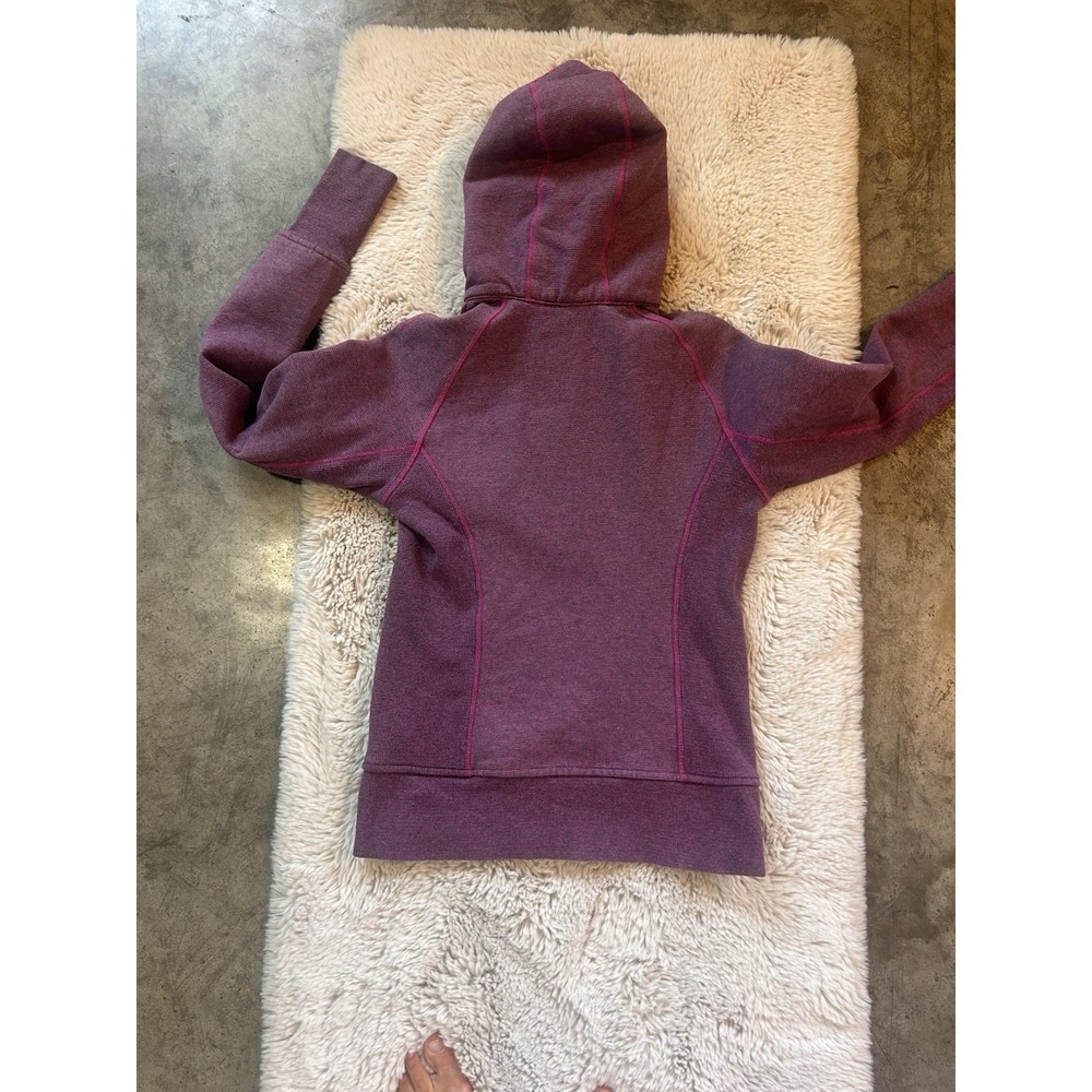Lululemon Scuba Stripes Hoodie 6 Full Zip Thumbholes Fleece Purple - Picture 5 of 11